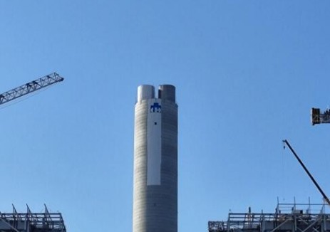 通州湾煤电项目烟囱主体工程完工