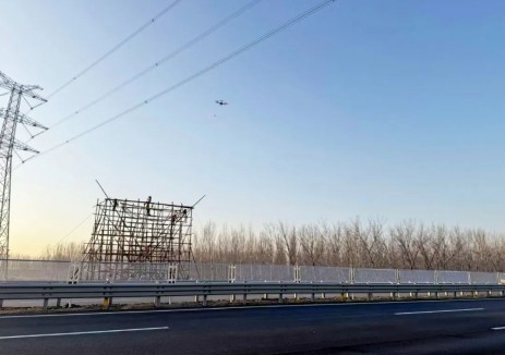 天津北站500千伏配套工程完成连续跨越封网施工