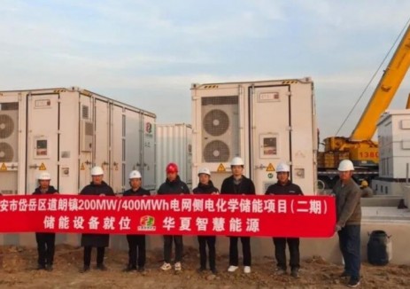 山东泰安市岱岳区道朗镇200MW/400MWh电网侧电化学储能项目（二期）储能设备顺利吊装就位！
