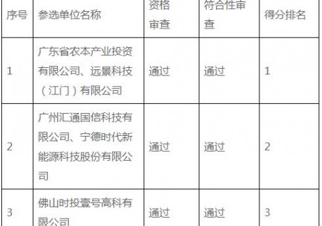 远景、宁德等入围！广东台山市发兴站独立储能电站项目竞争配置结果出炉