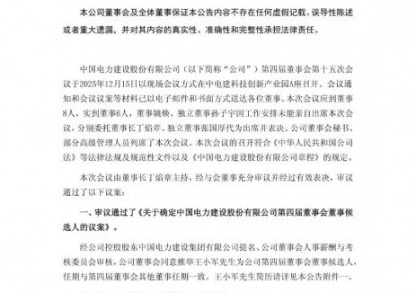 中国电建聘任总经理