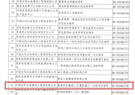 新能源事业部1项QC成果喜获青海省质量管理小组活动一等成果