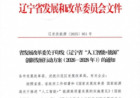 辽宁省“人工智能+能源创新发展行动方案：推动储能系统充放电过程控制优化