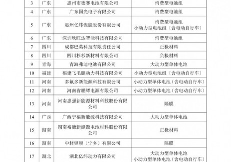 赣锋锂电、国轩、中汽新能等！工信部拟公告符合《锂离子电池行业规范条件》企业名单（第九批）公示