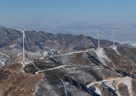 河北华电蔚县西岭202兆瓦风电EPC项目首批风机并网发电