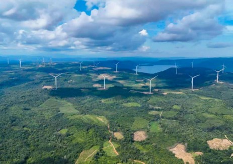 中国能建广东院总承包建设的老挝SAVAN1一期300兆瓦风电项目投产