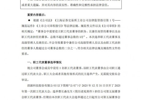 清源股份副总离任