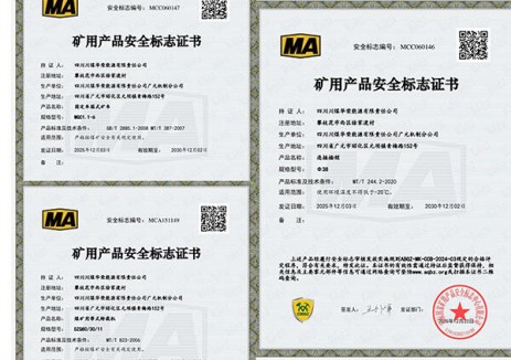 川煤集团嘉华机械广元分公司顺利延续三项煤安产品认证