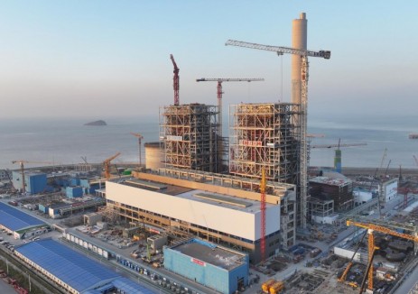 中国能建浙江火电承建的中煤岱山鱼山电厂EPC总承包项目1号机组锅炉水压试验一次成功