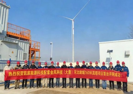 凯宸能源核心技术助力大唐河北故城160米混塔项目并网发电