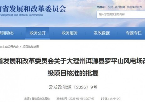 总投资6.25亿元！云南大理州洱源县罗平山风电场改造升级项目获核准