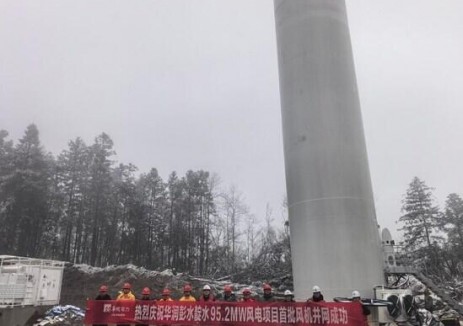 华润电力彭水靛水95.2MW风电项目首批风机成功并网发电