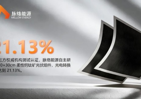 21.13% ！脉络能源30×30 cm²柔性钙钛矿组件认证效率再创纪录