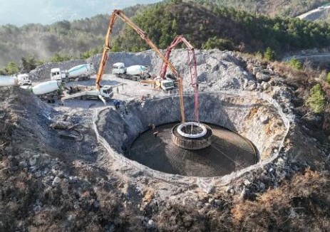 贵州思南县大坝场二期50兆瓦<em>风电场</em>风机基础全部浇筑完成