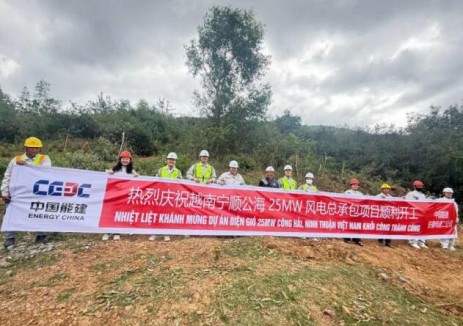越南宁顺公海25MW风电项目开工