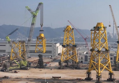 欧洲海上风电项目18套导管架上下部结构全部合龙