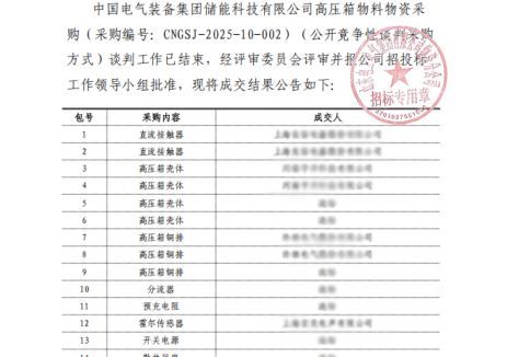 天邦达再次中标中国电气装备集团储能高压箱项目，BMS技术实力获权威认可