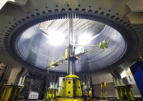 广东肇庆抽水蓄能电站２号机组定子铁心叠装圆满完成