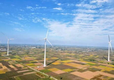 中建八局山东财金鱼台280MW风电项目首批风机顺利并网