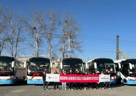 福田欧辉纯电客车批量交付香格里拉晟之行