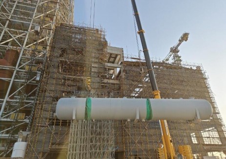 浙江金塘项目1号机组除氧器吊装圆满完成