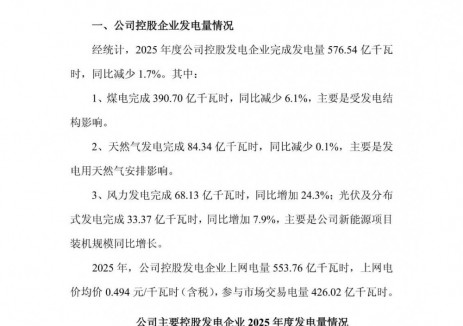 申能股份2025年独立储能控股装机容量9.25万千瓦