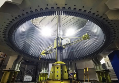 广东肇庆浪江抽水蓄能电站２号机组定子铁心叠装及磁化试验顺利完成