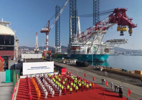 中集来福士建造的Norse Energi风电安装船交付