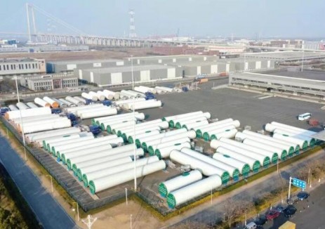 中建安装承制的87套风电塔筒圆满交付