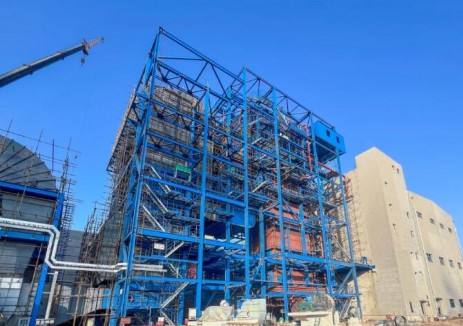 中国首台超高温亚临界炭黑尾气锅炉机组建设正酣