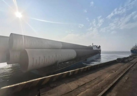 华电三山岛六海上风电钢管桩项目顺利发货