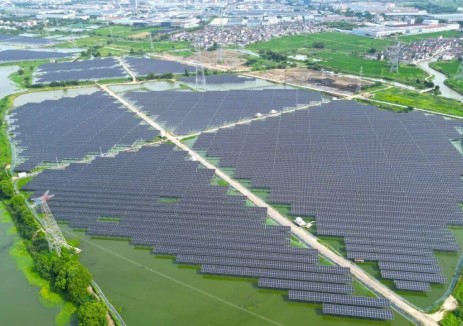 鱼塘变身“绿色发电站”!江苏无锡光伏项目官林地块并网发电