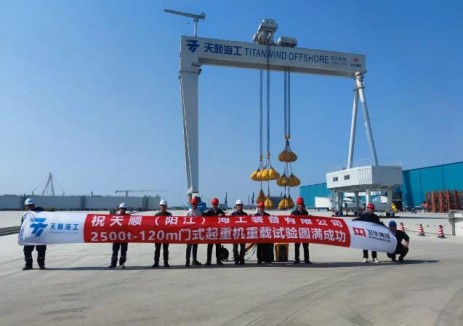 硬核装备就位！天顺海工阳江基地2500吨龙门吊通过验证