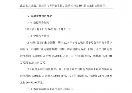 固德威预计2025年净利润1.25亿—1.62亿元，同比扭亏