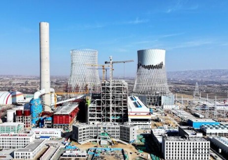 国内首创双曲线单层网壳钢结构间冷塔双塔结构到顶