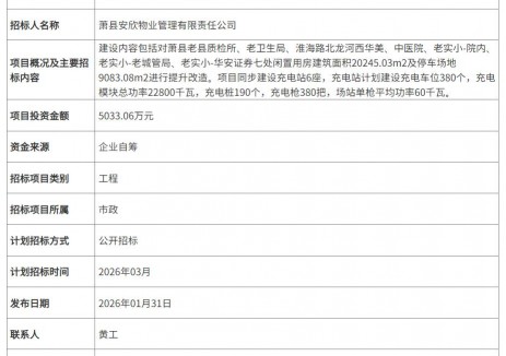 <em>招標(biāo)</em> | 安徽宿州蕭縣老城區(qū)資產(chǎn)更新及智慧停車充電項(xiàng)目<em>招標(biāo)</em>計(jì)劃