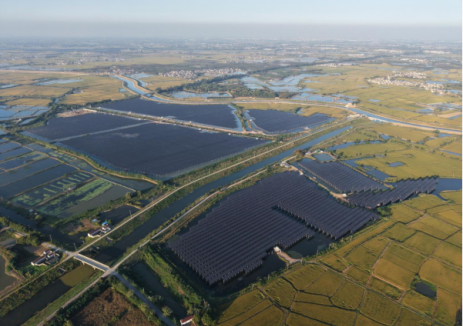 中国能建江苏院投建营的丹徒荣炳50兆瓦渔光互补电站正式并网