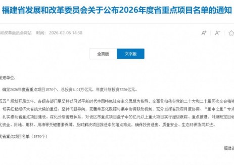 海上风电项目10个！福建省2026年度省重点项目名单公布