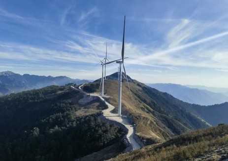 华能凉山州会理市白岩风电项目全部风机吊装圆满完成