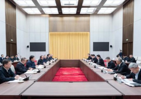 江毅、叶向东与国家电网董事长张智刚、总经理张文峰举行会谈