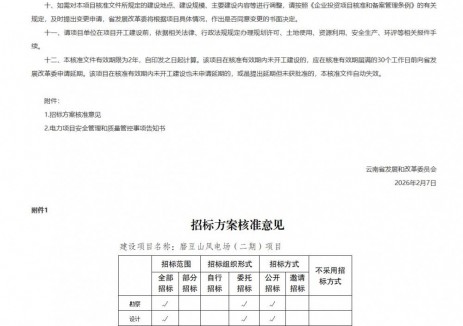 30.8MW！云南省玉溪市华宁县磨豆山风电场（二期）项目获核准