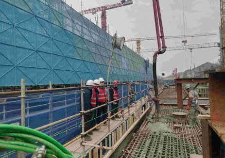 国家电投分宜项目3号汽机基座浇筑完成