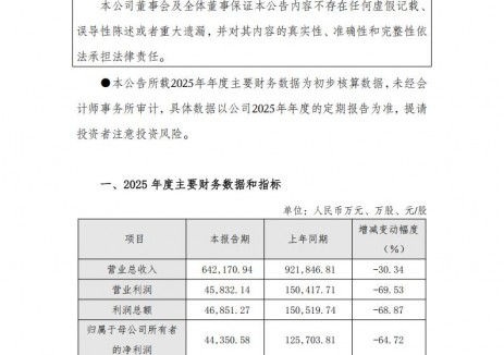 <em>奧特維</em>：2025年歸屬凈利潤4.44億元