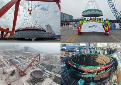 国家电投集团国核设备同步完成四大核电项目钢制安全壳吊装作业