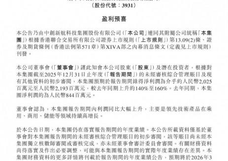 凈利潤大增140%至160%，中創(chuàng)新航<em>盈利</em>預(yù)喜