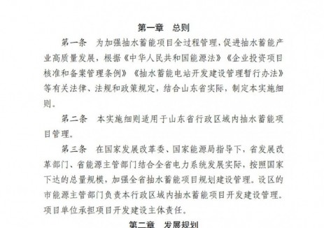 山东省：支持民营企业参与投资建设抽水蓄能