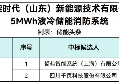 中標 | 哲弗智能、千頁科技入圍！<em>中石油</em>100套5MWh液冷儲能消防系統(tǒng)中標候選人公示