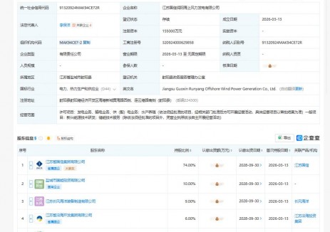 江蘇國信、遠景等成立海上風電合資公司