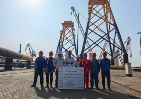 華電三山島六項目首批次兩臺導管架順利通過業主聯合驗收