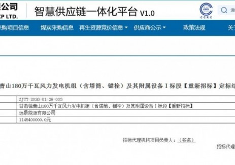 中標 | 11.45億元！遠景能源中標600MW風電項目